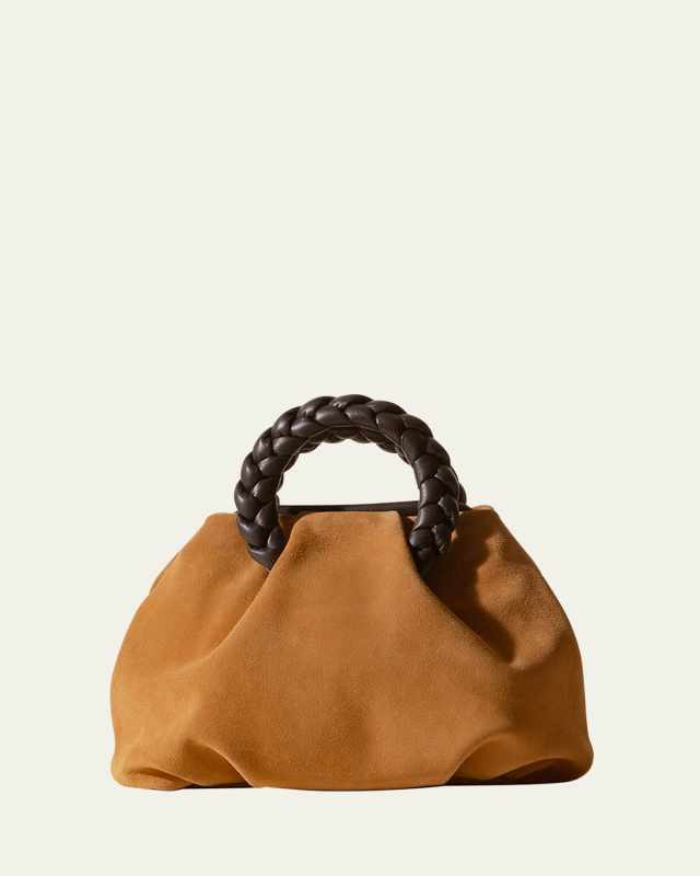 Bombon Medium Braided Suede Top-Handle Bag
